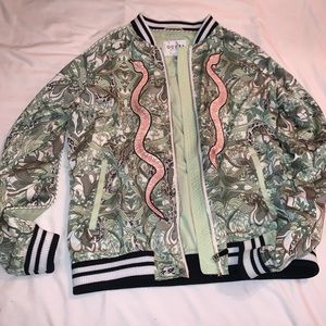 Guess Bomber Jacket with Snake Print